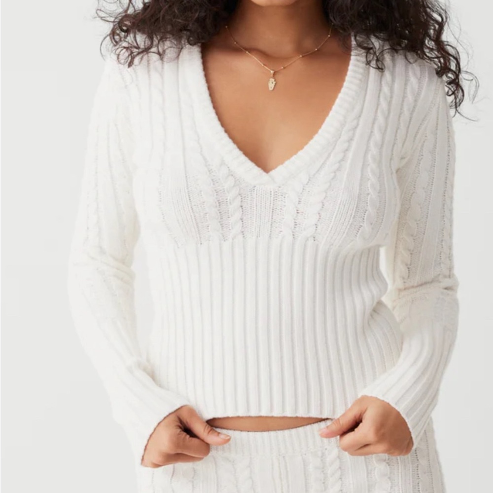 Frankie’s Bikinis Evermore Cable Cloud Knit Sweater